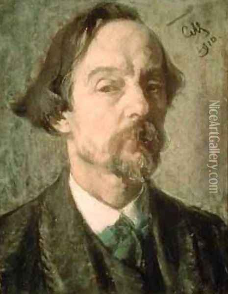 Self Portrait 1910 Oil Painting - Sergei Vasilievich Malyutin
