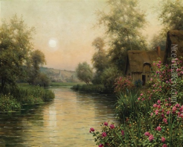 Sunrise By The Cottage Oil Painting - Louis Aston Knight