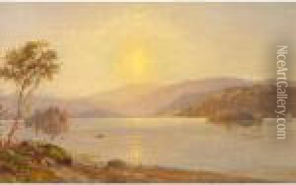 Autumn By The Lake Oil Painting - Jasper Francis Cropsey