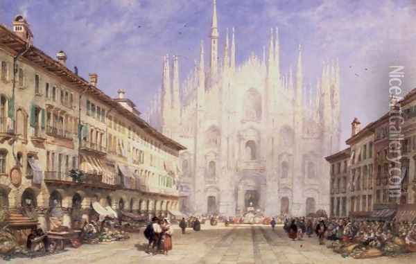 Milan Cathedral Oil Painting - William Wyld