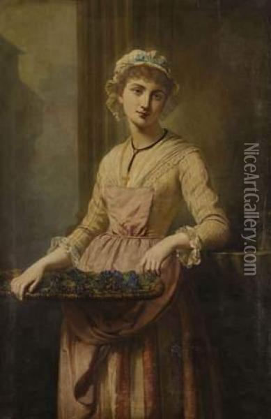 La Petite Vendeuse De Violettes Oil Painting - Auguste J. Fr. Legras