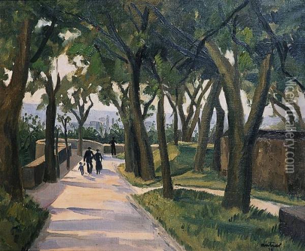 Promenade Sur Les Remparts Oil Painting - Louis Robert Antral