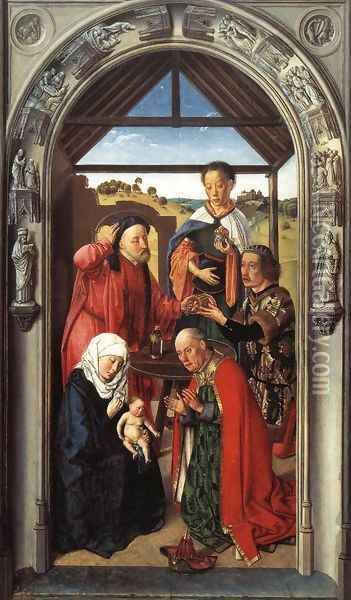 Adoration of the Magi c. 1445 Oil Painting - Dieric the Elder Bouts