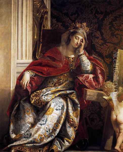 The Vision of St Helena c. 1580 Oil Painting - Paolo Veronese (Caliari)
