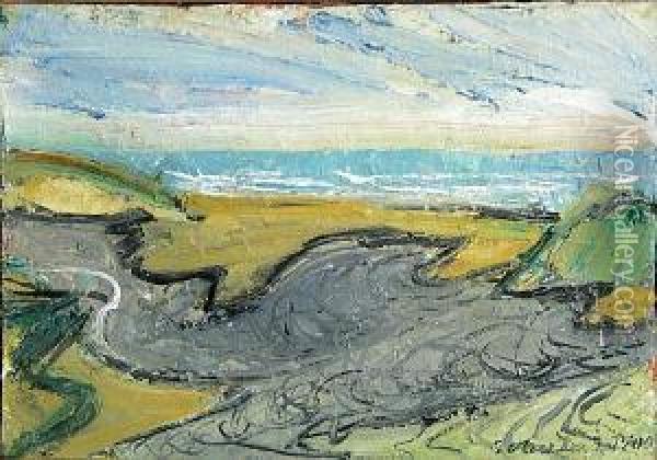 Salmon Creek Oil Painting - William R. Wheeler