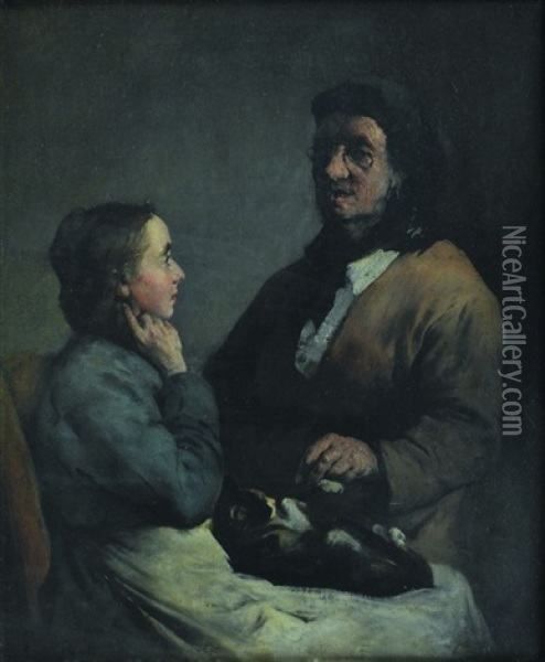 Le Chat Malade Oil Painting - Theodule Ribot