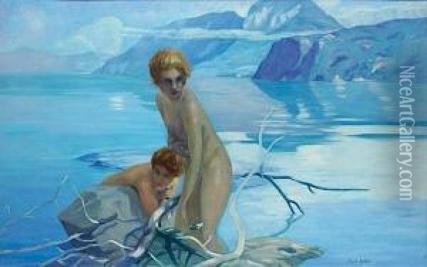 Baigneuses Au Lac D'annecy Oil Painting - Paul Chabas