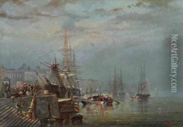 Port Scene Oil Painting - Stanislas Gorin
