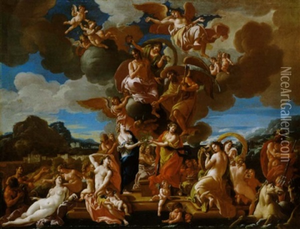Il Paganesimo Rende Omaggio Al Cristianesimo Oil Painting - Alessandro Marchesini