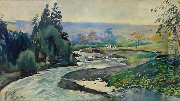 Pejzaz Z Bystrej Ok. 1920 R. Oil Painting - Julian Falat