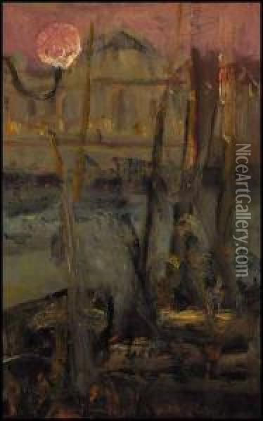 Gondoliers, Venice Oil Painting - James Wilson Morrice