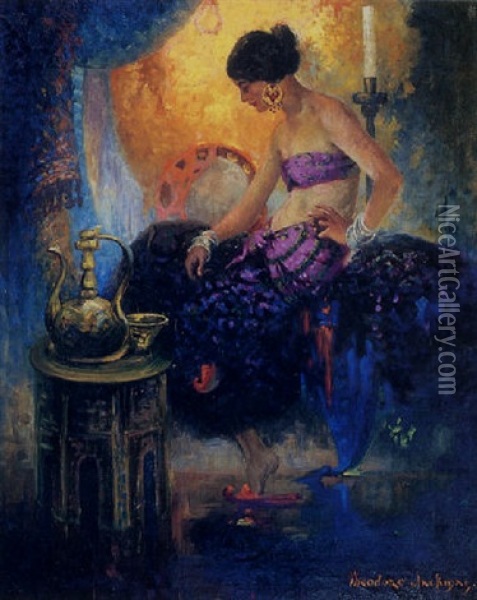 A Mediterranean Woman Oil Painting - Oscar Theodore Jackman