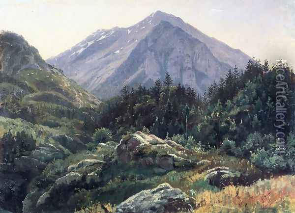 Mountain Scenery, Switzerland Oil Painting - William Stanley Haseltine