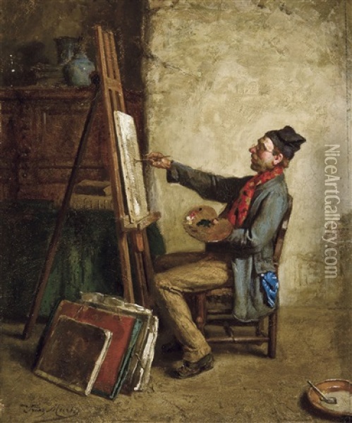 L'elan Du Maitre Oil Painting - Franz Meerts