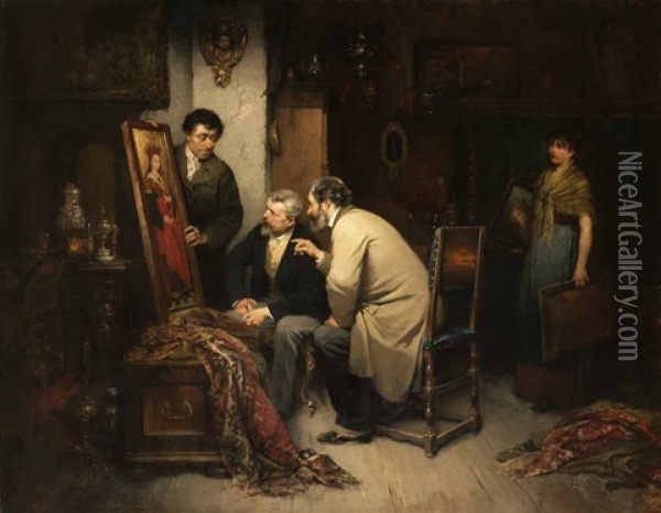Beim Antiquitatenhandler Oil Painting - Adolf Luben