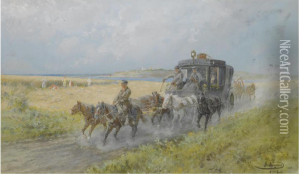 The Coach Oil Painting - Nikolai Nikolaevich Karazin