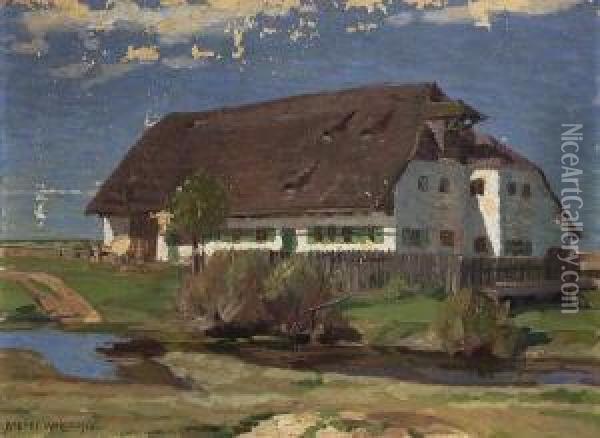 Bauernhof. Oil Painting - Robert Weise
