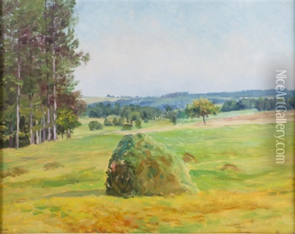 Haystack Oil Painting - Frantisek Kavan