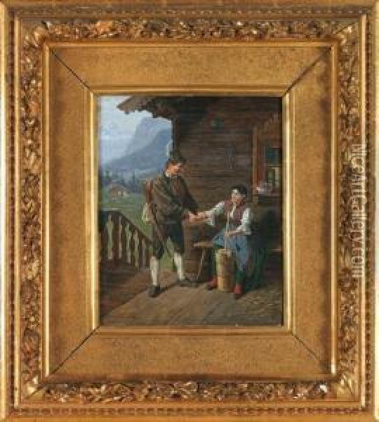 Verabschiedung Des Jagers Oil Painting - Adolf Ritter Von Schwarzenfeld