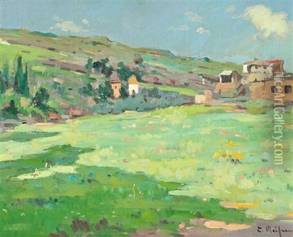 Paisaje Oil Painting - Eliseo Meifren y Roig