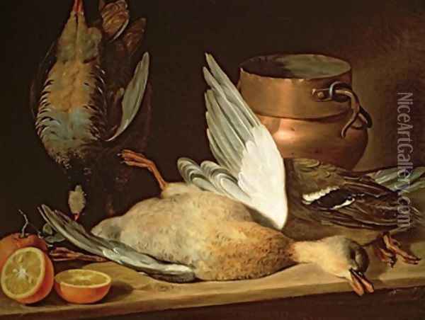 Still Life with Game Oil Painting - Jose Lopez-Enguidanos