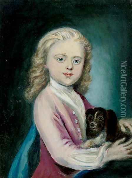 Portrait of 6th Duke of York, half-length, with his dog Oil Painting - John Russell