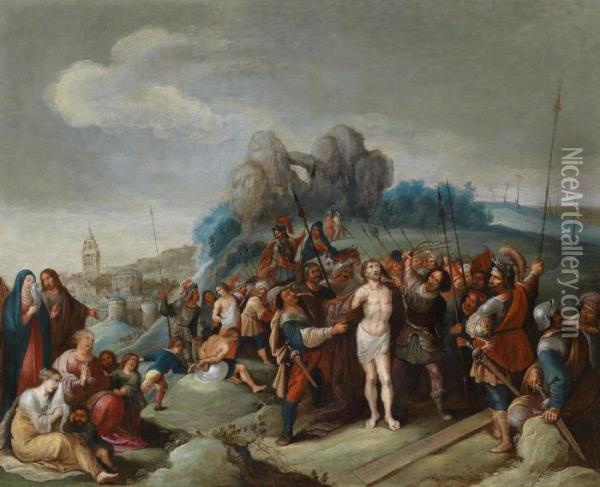 The Flagellation Of Christ Oil Painting - Frans II Francken