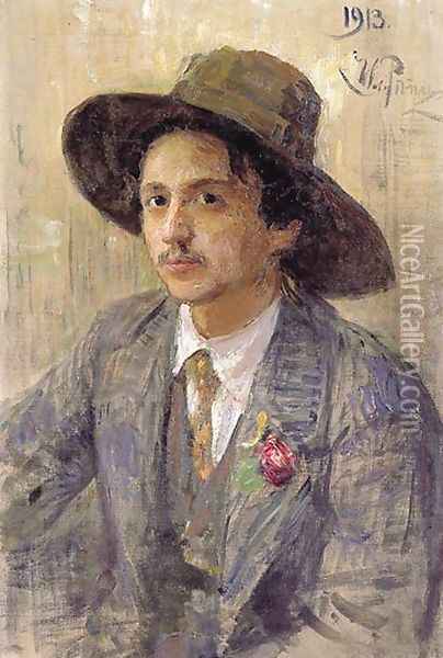 Portrait of the painter Isaak Izrailevich Brodsky Oil Painting - Ilya Efimovich Efimovich Repin