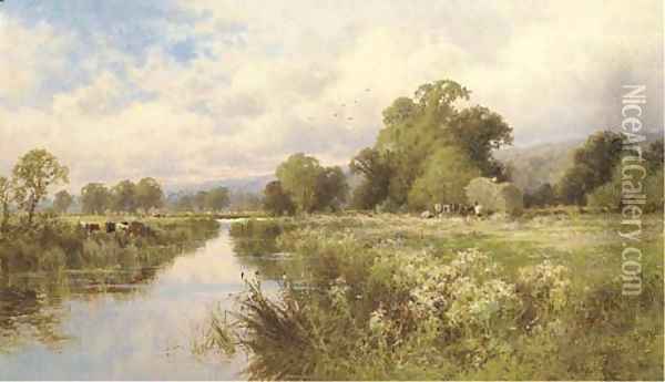 Near Great Marlow, on the Thames Oil Painting - Henry Hillier Parker