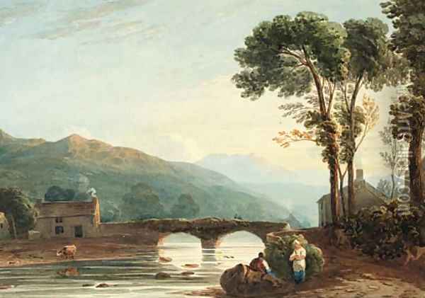 Evening, North Wales Oil Painting - English School