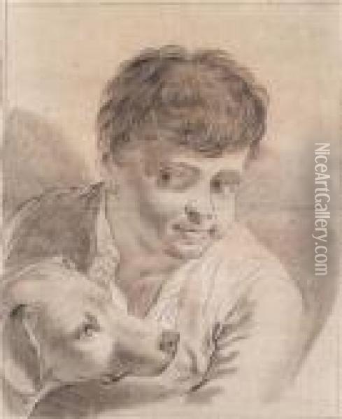 Portrat Einesjungen Mit Hund Oil Painting - Domenico Maggiotto