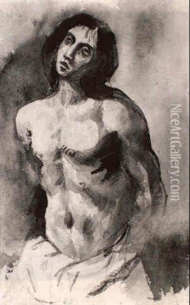 Olinde, Etude Pour Olinde Et Sophronie Oil Painting - Eugene Delacroix