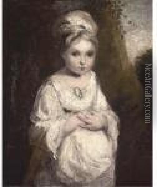 A Strawberry Girl Oil Painting - Sir Joshua Reynolds