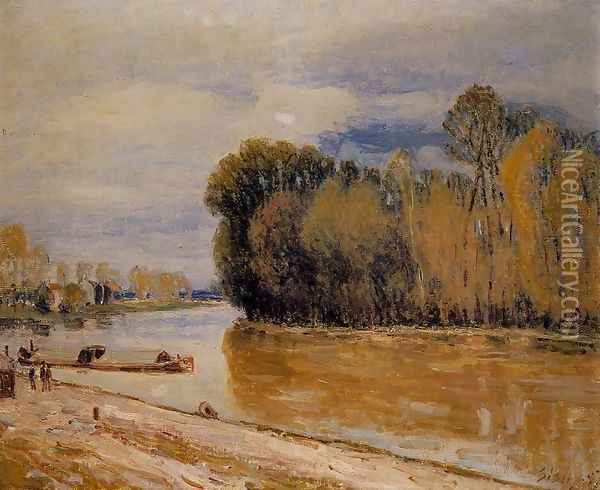 The Loing Canal II Oil Painting - Alfred Sisley