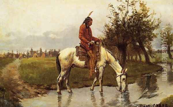 At the Watering Hole Oil Painting - Charles Craig