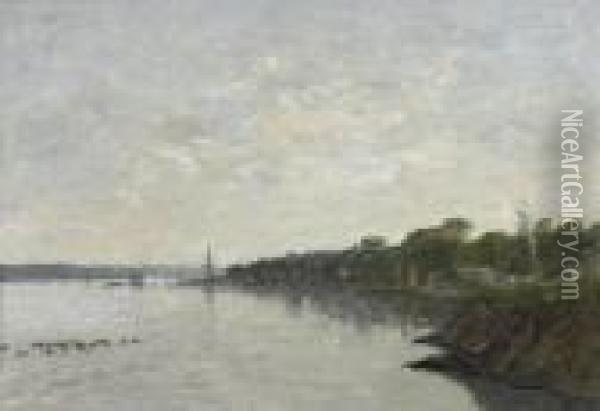 Bord De La Rade De Brest Oil Painting - Eugene Boudin