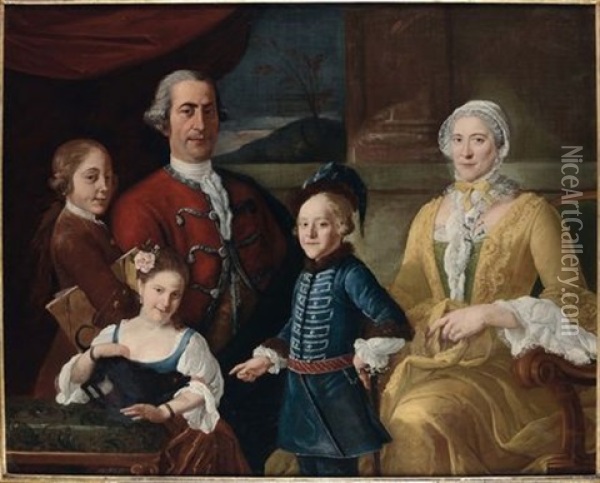 Ritratto Di Famiglia Oil Painting - Sebastiano Ceccarini