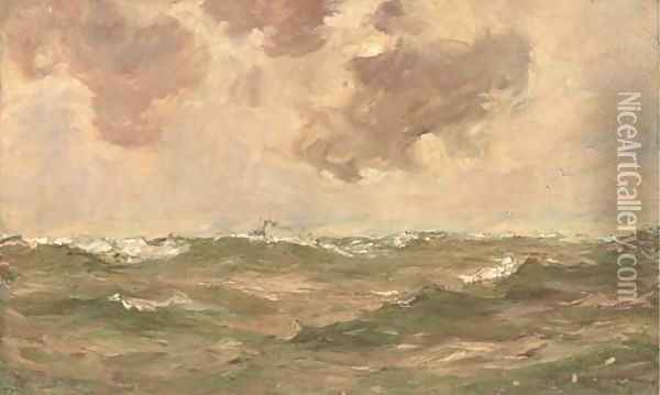 A steamship at sea Oil Painting - William Ayerst Ingram