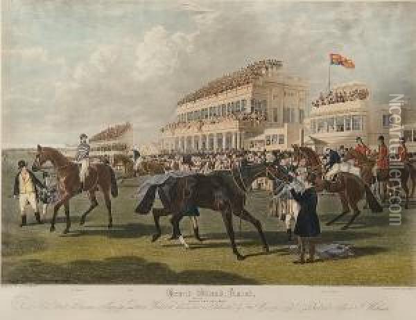 The Grandstand At Ascot Oil Painting - Charles Hunt