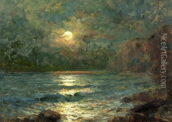 Coastal View At Sunset Oil Painting - John Falconar Slater
