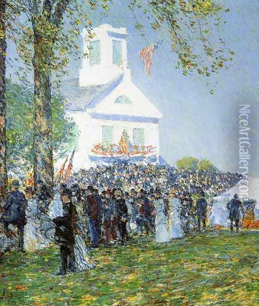Country Fair, New England Oil Painting - Frederick Childe Hassam