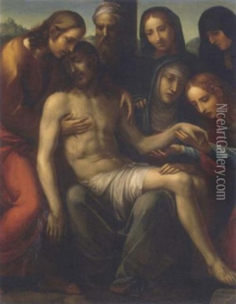 The Lamentation Oil Painting - Giovanni Antonio (il Sodoma) Bazzi
