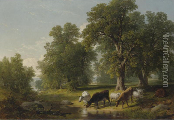 A Summer Afternoon Oil Painting - Asher Brown Durand