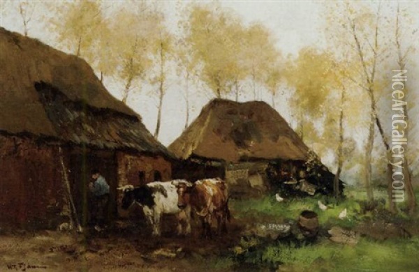 Achter De Boederij Oil Painting - Willem George Frederik Jansen