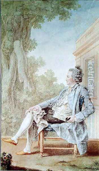 Henri-Rene d'Helicaud d'Ampoigne, 1770 Oil Painting - Louis Carrogis Carmontelle
