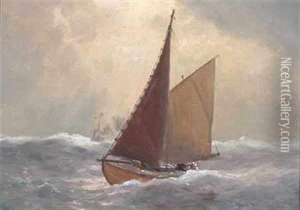 Marine Oil Painting - Nils Severin Lynge Hansteen
