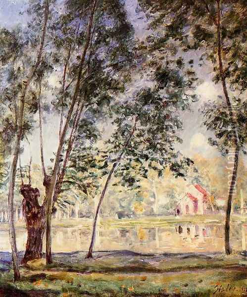 Sunny Afternoon - Willows by the Loing Oil Painting - Alfred Sisley