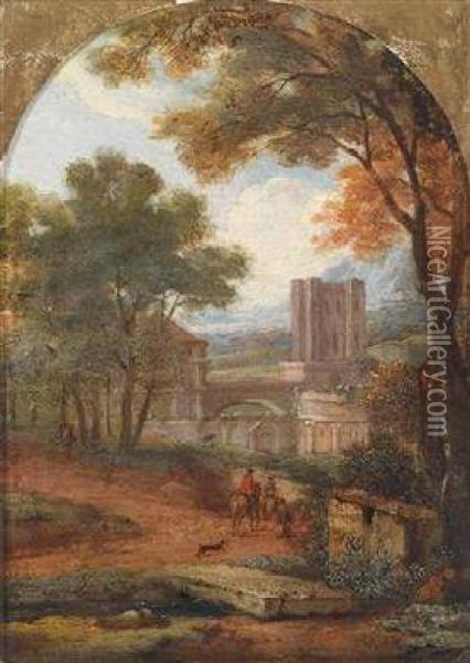 A Classical Landscape Oil Painting - Francisque I Millet