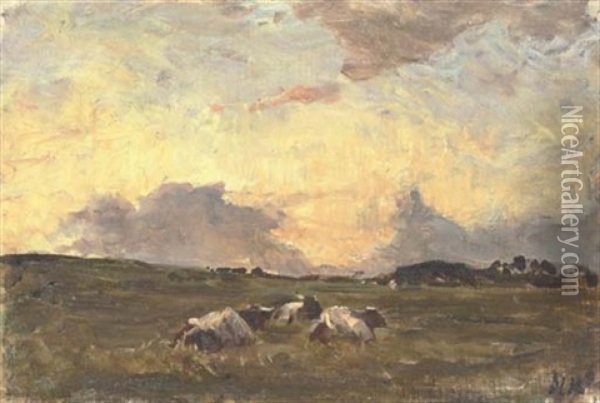 Sunset, St Doulough's Oil Painting - Nathaniel Hone the Younger