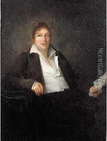Portrait D'un Chanteur D'opera Oil Painting - Auguste Hipolite